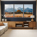 Vintage Old Barn Field Wall Art Canvas Print for Farmhouse