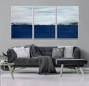 Navy Blue Abstract Wall Art Canvas Print