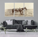 Cowboy Wall Art - Western Horse Canvas Print - Vintage