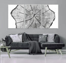 Rustic Tree Ring Wall Art Canvas Print – Framed and Ready to