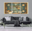 Avatar Wall Art: The Last Airbender Vintage Map - Wall Art