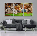 Dogs Playing Pool Canvas Wall Art Funny Gifts Dog Print