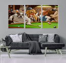 Dogs Playing Pool Canvas Wall Art Funny Gifts Dog Print