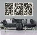 Modern Botanical Wall Art - Floral Black and White Canvas
