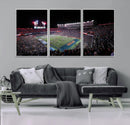 Ben Hill Griffin Stadium Night Game Triple Canvas Wall Art -