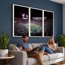 Ben Hill Griffin Stadium Night Game Triple Canvas Wall Art -
