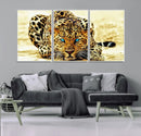 Blue-Eyed Leopard Canvas Wall Art - Framed Animal Print
