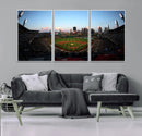 PNC Park Evening Game Triple Canvas Wall Art - Pittsburgh