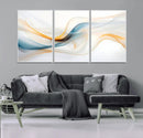Decorative Turquoise Abstract Wave Wall Art Canvas Print