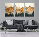 Rustic Wood Mountain Wall Art Print | Triptych Giclee Print by MyGreatCanvas | Canvas Wall Art Prints | Photo Prints & Wall Decor