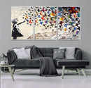 Banksy Graffiti Wall Art Canvas Print: Girl Releasing