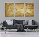 Vintage Game of Thrones Map Wall Art | Westeros and Essos