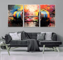 Weightlifting Barbell Art Triptych, Bold Abstract Fitness