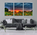 Golden Sunflower Field at Sunset – Breathtaking Sky and