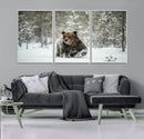 Grizzly Bear Wall Art – Framed Snowy Forest Canvas Artwork, by MyGreatCanvas | Canvas Wall Art Prints | Photo Prints & Wall Decor