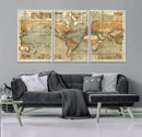 Push Pin World Map Canvas Print – Travel Tracker Wall Art