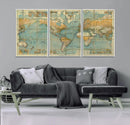 Push Pin World Map Canvas Print – Travel Tracker Wall Art