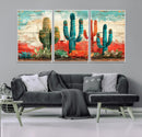 Colorful Cacti Wall Art – Framed Vibrant Succulent Canvas by MyGreatCanvas | Canvas Wall Art Prints | Photo Prints & Wall Decor