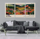 Yayoi Kusama Abstract Print, Vibrant Floral Mountain Art