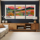 Yayoi Kusama Landscape Canvas Print, Vibrant Floral Mountain Art Print, Framed Botanical Wall Art -