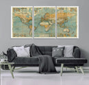 Push Pin World Map Canvas Print – Travel Tracker Wall Art