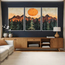 Sunset Mountain Landscape Canvas Wall Art Print - Nature