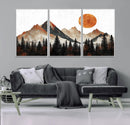 Modern Abstract Mountain Canvas Wall Art Print, Abstract
