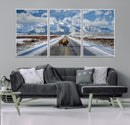 Bison Wall Art - Snowy Road Wall Art – Framed Mountain by MyGreatCanvas | Canvas Wall Art Prints | Photo Prints & Wall Decor