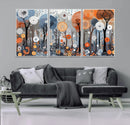 Abstract Winter Landscape Canvas Wall Art Print - Large