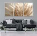 Pampas Grass Canvas Wall Art - Elegant Neutral Decor for