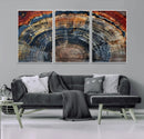 Abstract Tree Ring Wall Art, Colorful Framed Tree Ring Wall