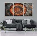 Wood Grain Canvas Wall Art - Framed Abstract Tree Ring