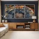 Framed Tree Ring Wall Art - Abstract Colorful Tree Ring Wall