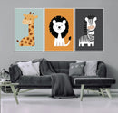 Boho Jungle Animal Nursery Wall Art Prints – Safari Decor