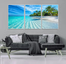 Tropical Beach Wall Art Canvas Print - Serene Ocean