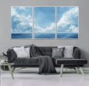 Abstract Ocean Print Artwork- Serene Blue Ocean Canvas Wall