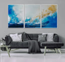 Blue Abstract Print - Dynamic Ocean-Inspired Canvas Wall Art