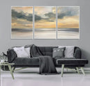 Modern Coastal Artwork with Vibrant Abstract Ocean Waves