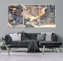 Abstract Blue and Gold Wall Art - Fluid Ink Artwork - Modern