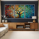 Yggdrasil Tree of Life Wall Art Print | Mosaic Style 3-Panel