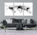 Abstract World Map Wall Art – Framed Geometric Line Canvas by MyGreatCanvas | Canvas Wall Art Prints | Photo Prints & Wall Decor