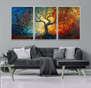 Yggdrasil Tree of Life Mosaic Stained Glass Wall Art Canvas,