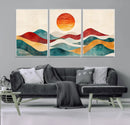 Southwest Mountain Wall Art Canvas Print – Boho Triptych
