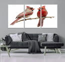 Cardinal Canvas Wall Art - Male and Female Cardinal Print -