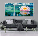 Lotus Flower Wall Art Canvas Print, Water Lily Large Wall