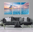 Ocean Sunset Canvas Wall Art Print – Tranquil Seascape