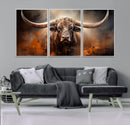 Highland Bull Canvas Abstract Canvas Wall Art Print –