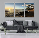 Tropical Beach Wall Art - Stunning Ocean Sunset Canvas Print