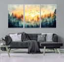 Abstract Forest Wall Art Print- Serene Nature Canvas Print