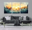Sunrise Forest Wall Art – Framed Misty Pines Canvas Artwork by MyGreatCanvas | Canvas Wall Art Prints | Photo Prints & Wall Decor